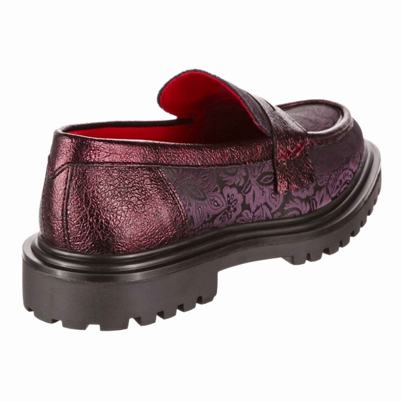NWT Irregular Choice Vernon Burgundy Brocade Loafers, Size 41 / 10 - Picture 4 of 6